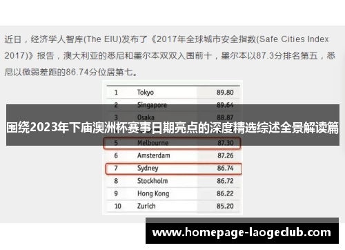 围绕2023年下庙澳洲杯赛事日期亮点的深度精选综述全景解读篇